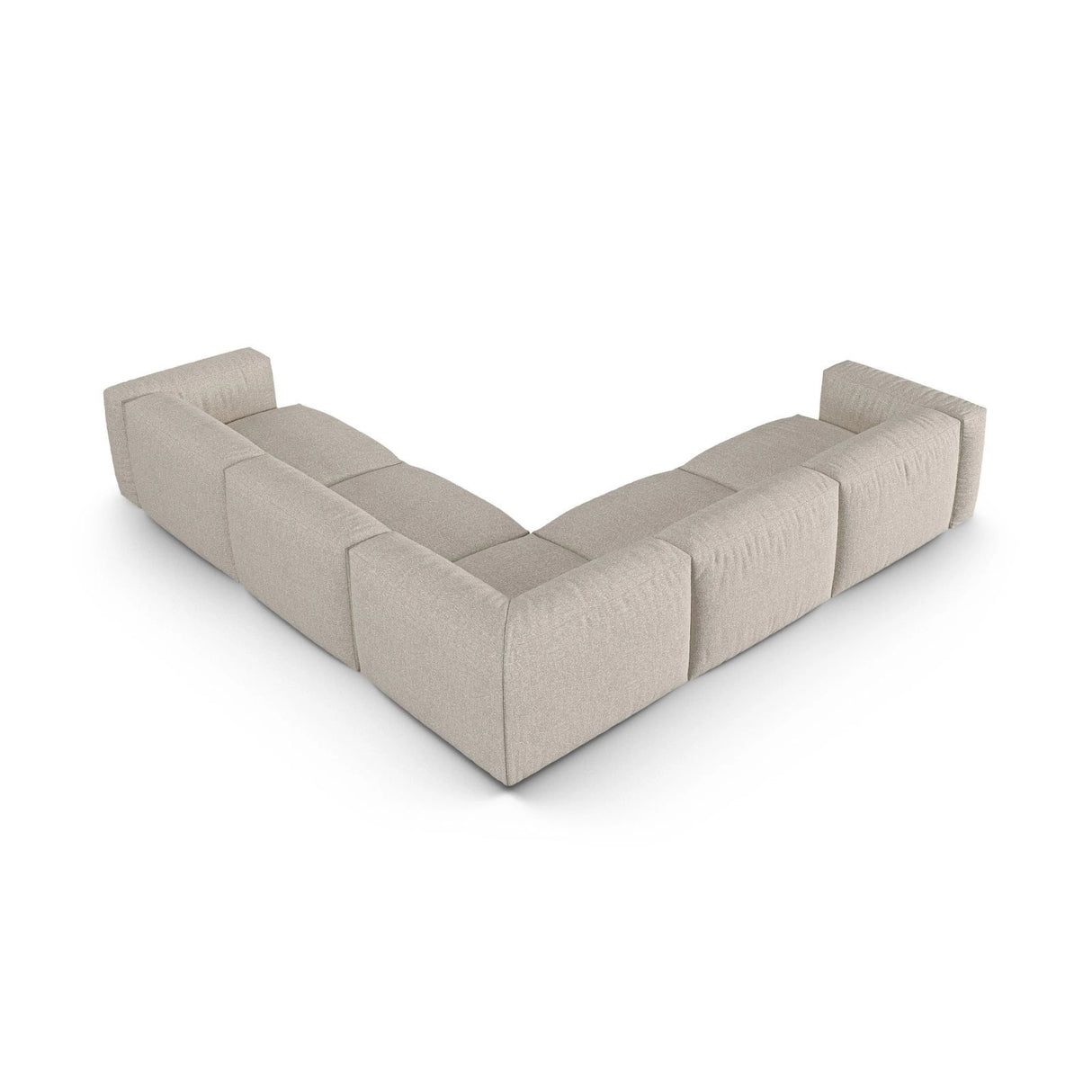 Martina modulares Ecksofa, Symmetrisch, Sitztiefe 90 cm, aus Boucle in Beige (Monet Sand), 330x330 cm von Micadoni – Bild 3