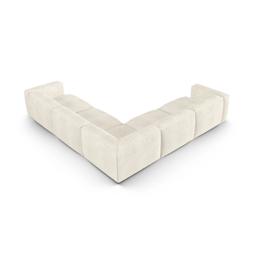 Martina modulares Ecksofa, Symmetrisch, Sitztiefe 90 cm, aus Boucle in Elfenbein (Monet Nata), 330x330 cm von Micadoni – Bild 3