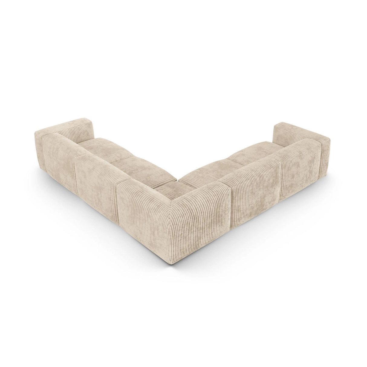 Martina modulares Ecksofa, Symmetrisch, Sitztiefe 90 cm, aus Cord in Leichtes Beige (Tilia 03), 330x330 cm von Micadoni – Bild 3