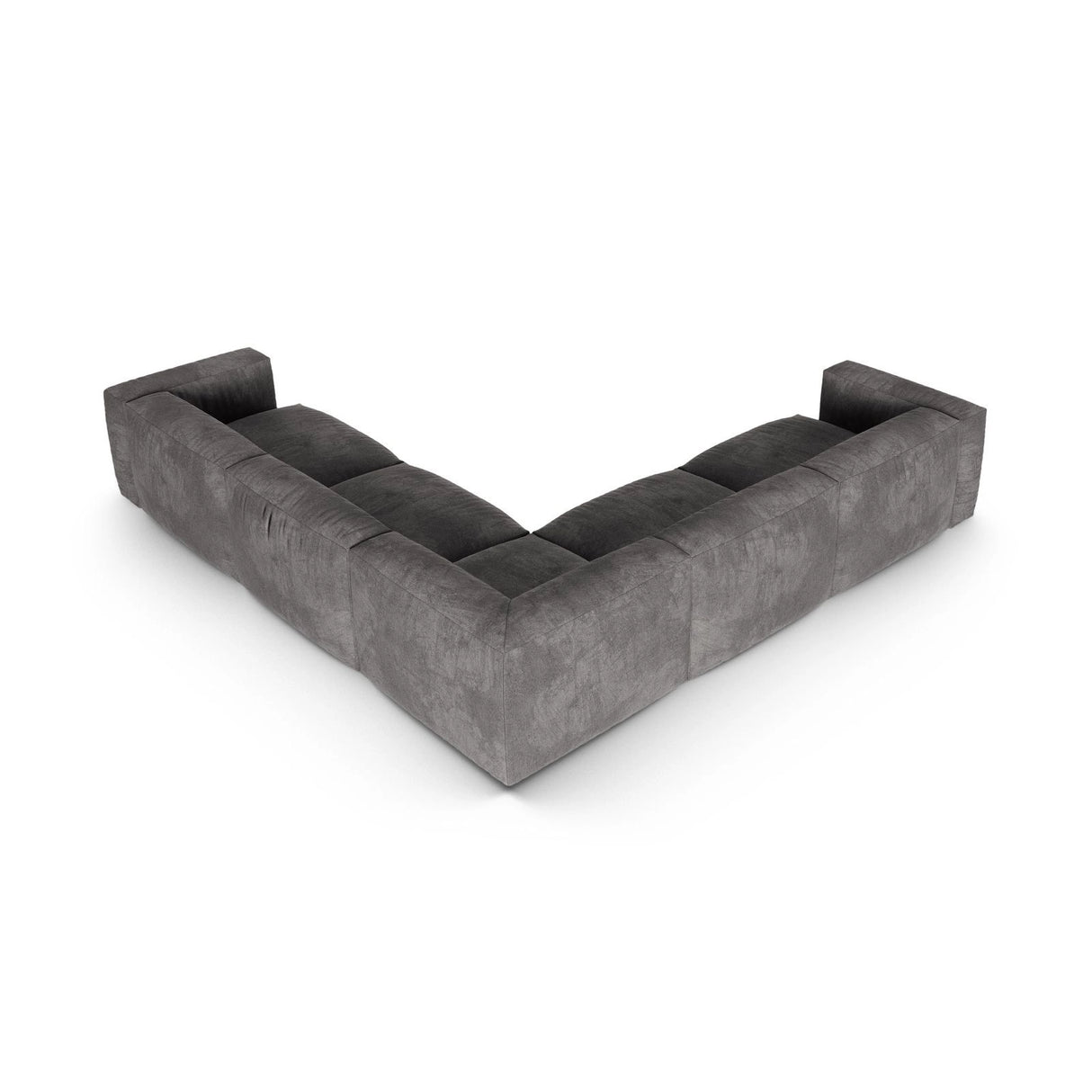 Martina modulares Ecksofa, Symmetrisch, Sitztiefe 90 cm, aus Samt in Grau (Vogue 15), 330x330 cm von Micadoni – Bild 3