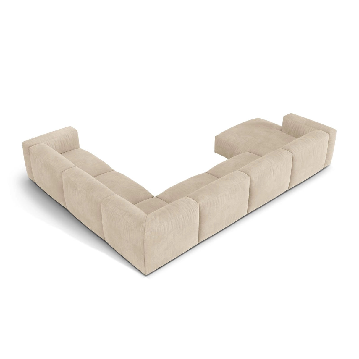 Martina modulares Panoramasofa, Rechte Seite, Sitztiefe 76 cm, aus Samt, Cord, Boucle oder Strukturstoff, 406x316 cm von Micadoni – Bild 4