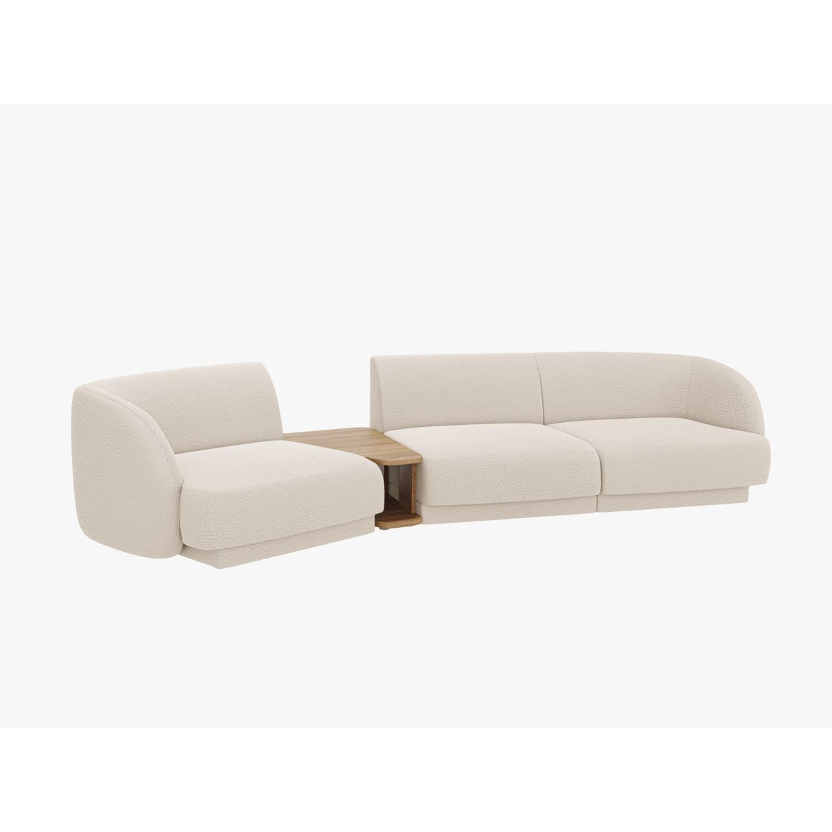 Miley Modulares 3-Sitzer Sofa, Linke Seite, aus Boucle in Beige (Baloo 2074), 303x126 cm von Micadoni – Bild 5