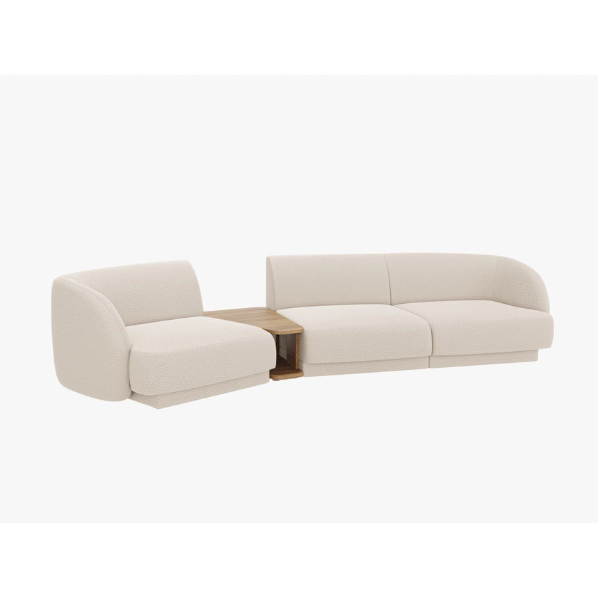 Miley Modulares 3-Sitzer Sofa, Linke Seite, aus Boucle in Beige (Baloo 2074), 303x126 cm von Micadoni – Bild 5