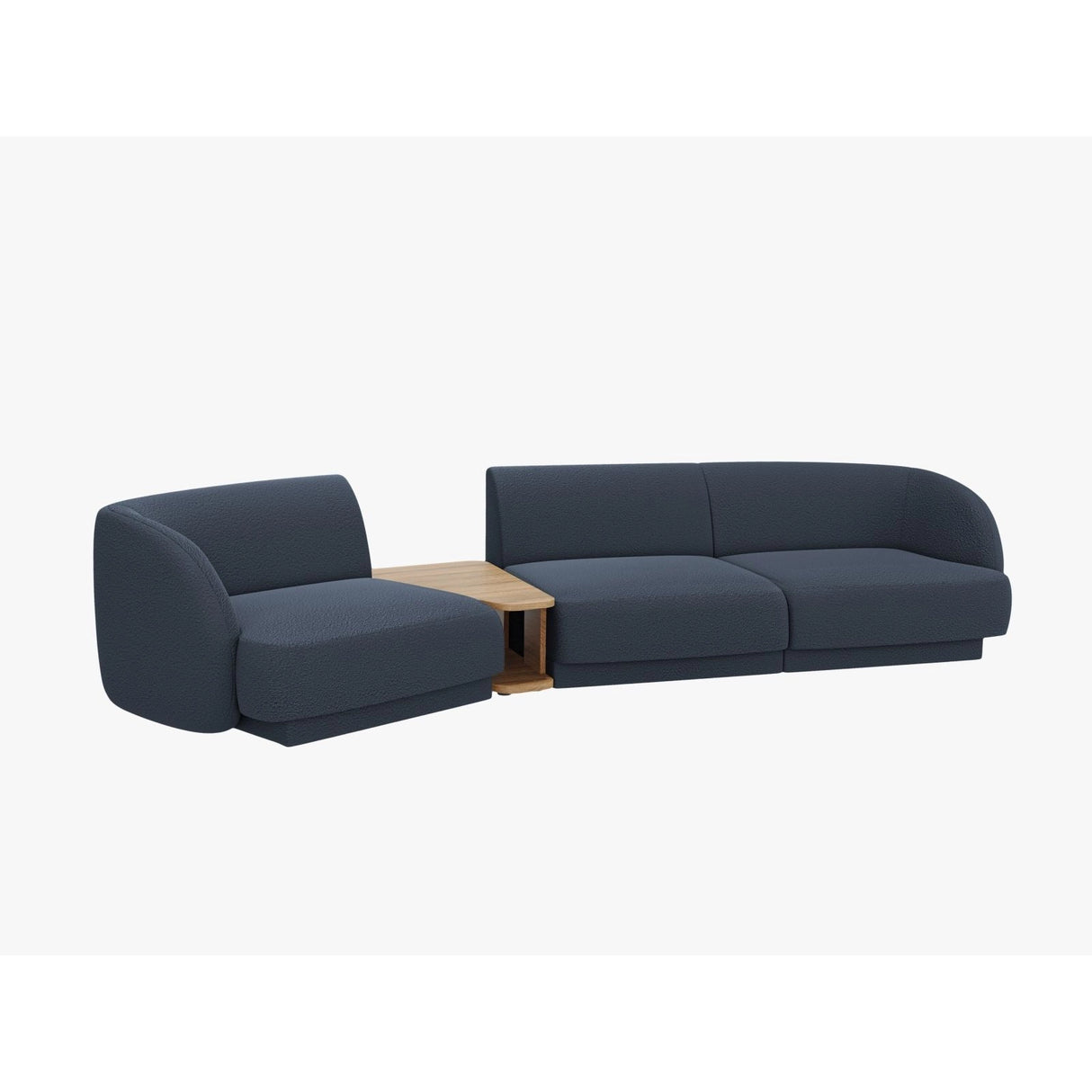 Miley Modulares 3-Sitzer Sofa, Linke Seite, aus Boucle in Dunkelblau (Baloo 2088), 303x126 cm von Micadoni – Bild 5