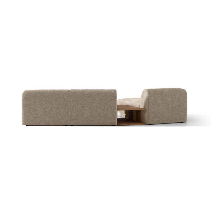 Miley Modulares 3-Sitzer Sofa, Linke Seite, aus Chenille in Beige (Haga 30), 303x178 cm von Micadoni – Bild 6