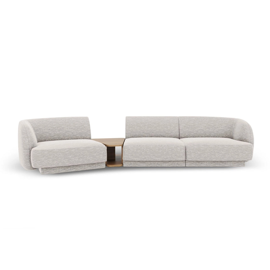 Miley Modulares 3-Sitzer Sofa, Linke Seite, aus Chenille in Hellgrau (Haga 06), 303x126 cm von Micadoni – Bild 1