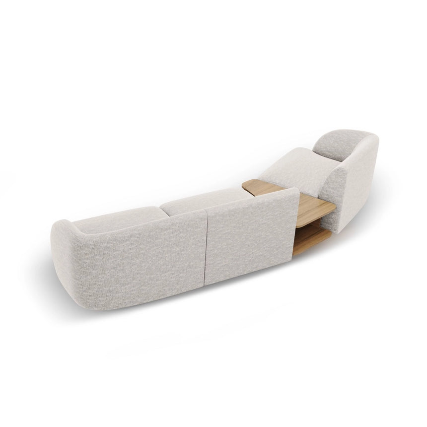 Miley Modulares 3-Sitzer Sofa, Linke Seite, aus Chenille in Hellgrau (Haga 06), 303x126 cm von Micadoni – Bild 6