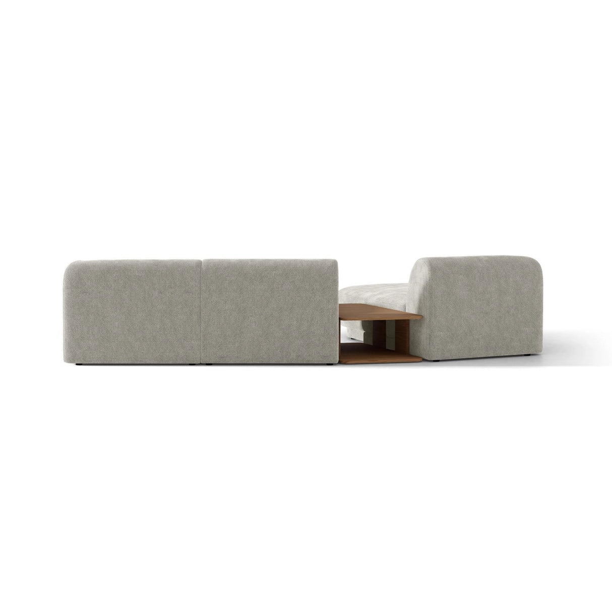 Miley Modulares 3-Sitzer Sofa, Linke Seite, aus Chenille in Hellgrau (Haga 06), 303x178 cm von Micadoni – Bild 6