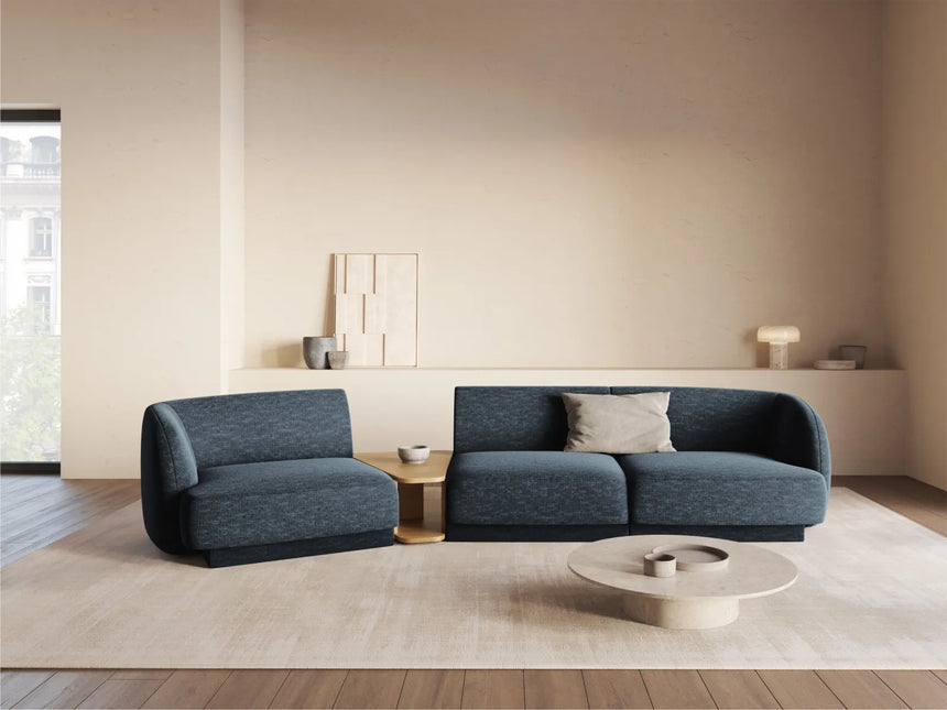 Miley Modulares 3-Sitzer Sofa, Linke Seite, aus Chenille in Königsblau (Haga 86), 303x126 cm von Micadoni – Bild 2