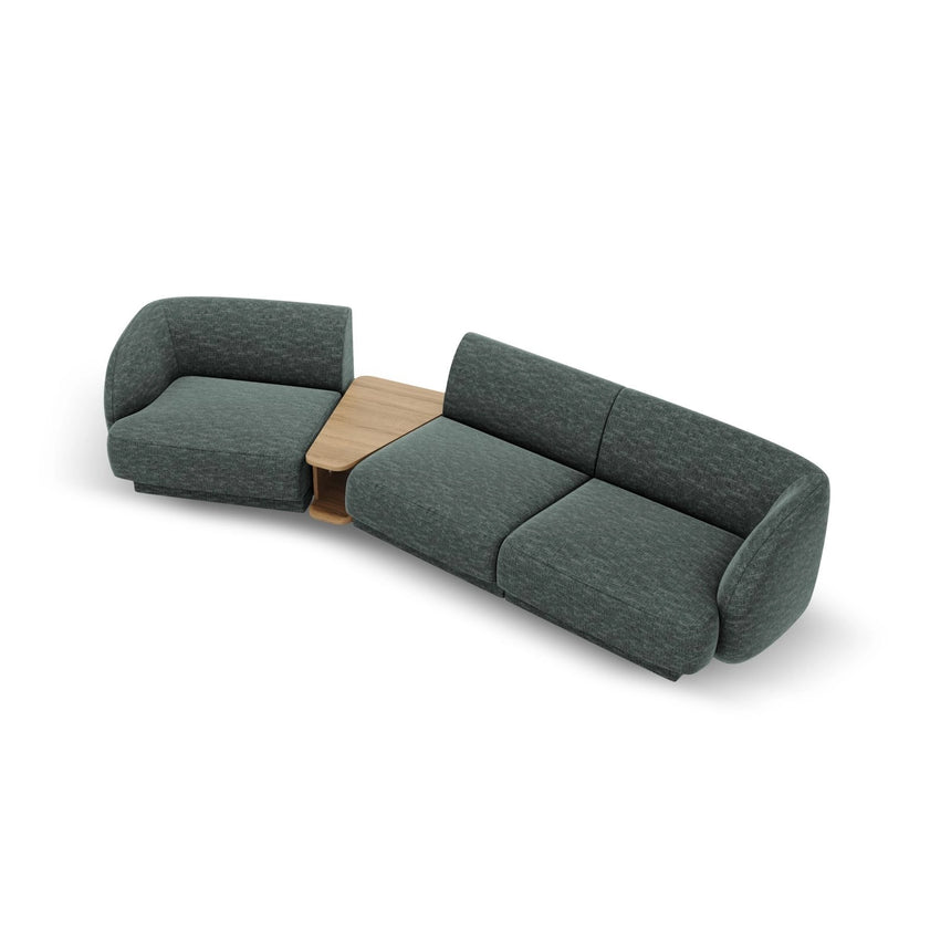 Miley Modulares 3-Sitzer Sofa, Linke Seite, aus Chenille in Petrol (Haga 78), 303x126 cm von Micadoni – Bild 4