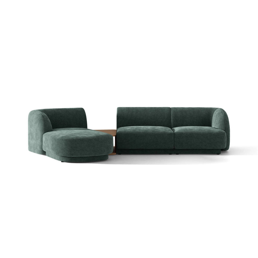 Miley Modulares 3-Sitzer Sofa, Linke Seite, aus Chenille in Petrol (Haga 78), 303x178 cm von Micadoni – Bild 1