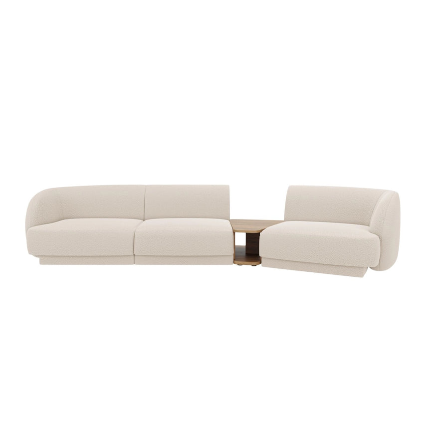 Miley Modulares 3-Sitzer Sofa, Rechte Seite, aus Boucle in Beige (Baloo 2074), 303x126 cm von Micadoni – Bild 1