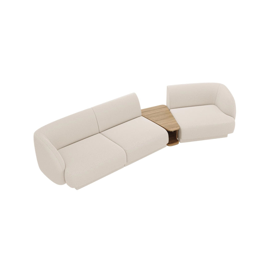 Miley Modulares 3-Sitzer Sofa, Rechte Seite, aus Boucle in Beige (Baloo 2074), 303x126 cm von Micadoni – Bild 3