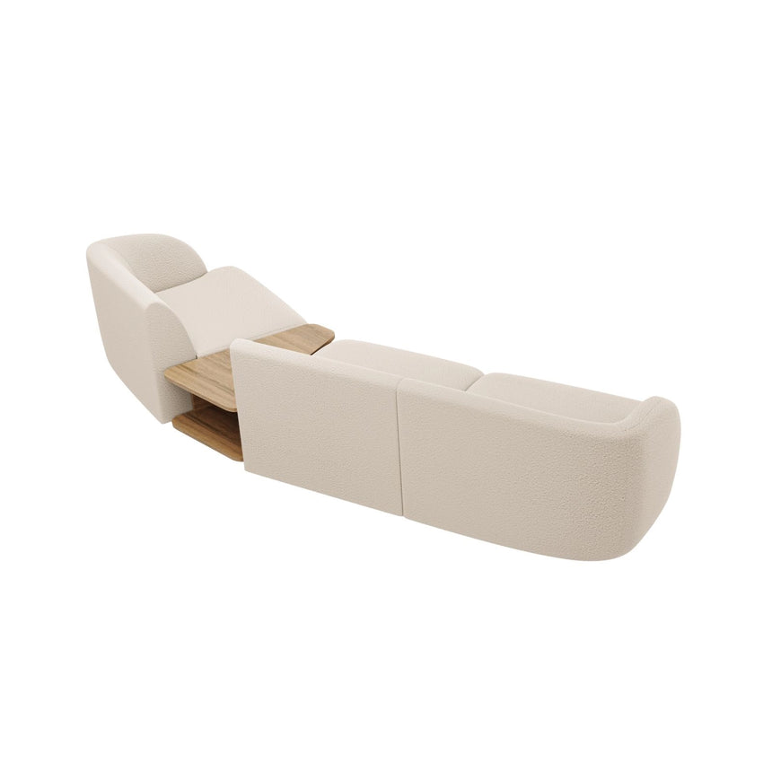 Miley Modulares 3-Sitzer Sofa, Rechte Seite, aus Boucle in Beige (Baloo 2074), 303x126 cm von Micadoni – Bild 5
