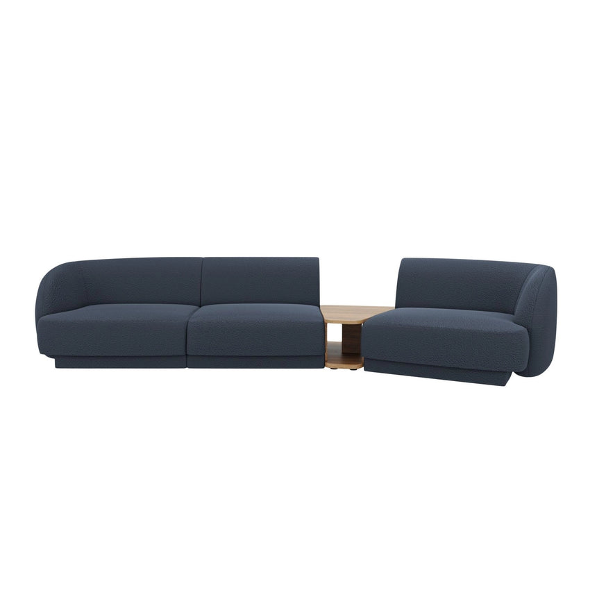 Miley Modulares 3-Sitzer Sofa, Rechte Seite, aus Boucle in Dunkelblau (Baloo 2088), 303x126 cm von Micadoni – Bild 1