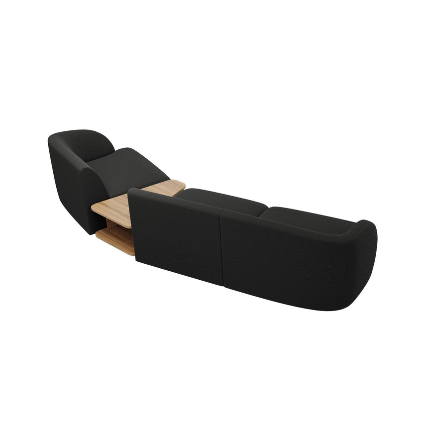 Miley Modulares 3-Sitzer Sofa, Rechte Seite, aus Boucle in Schwarz (Baloo 2082), 303x126 cm von Micadoni – Bild 5