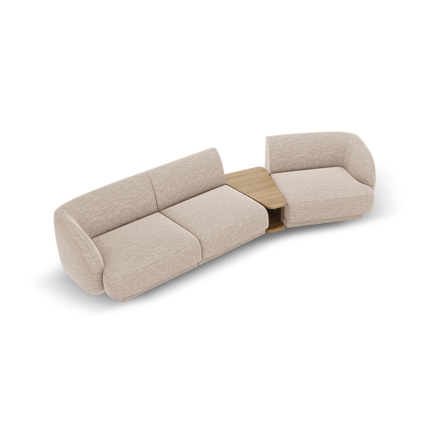 Miley Modulares 3-Sitzer Sofa, Rechte Seite, aus Chenille in Beige (Eden 3 Cream), 303x126 cm von Micadoni – Bild 4