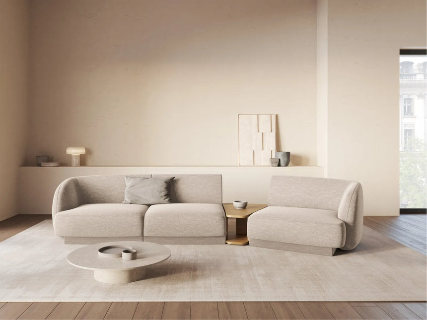 Miley Modulares 3-Sitzer Sofa, Rechte Seite, aus Chenille in Beige (Haga 30), 303x126 cm von Micadoni – Bild 2