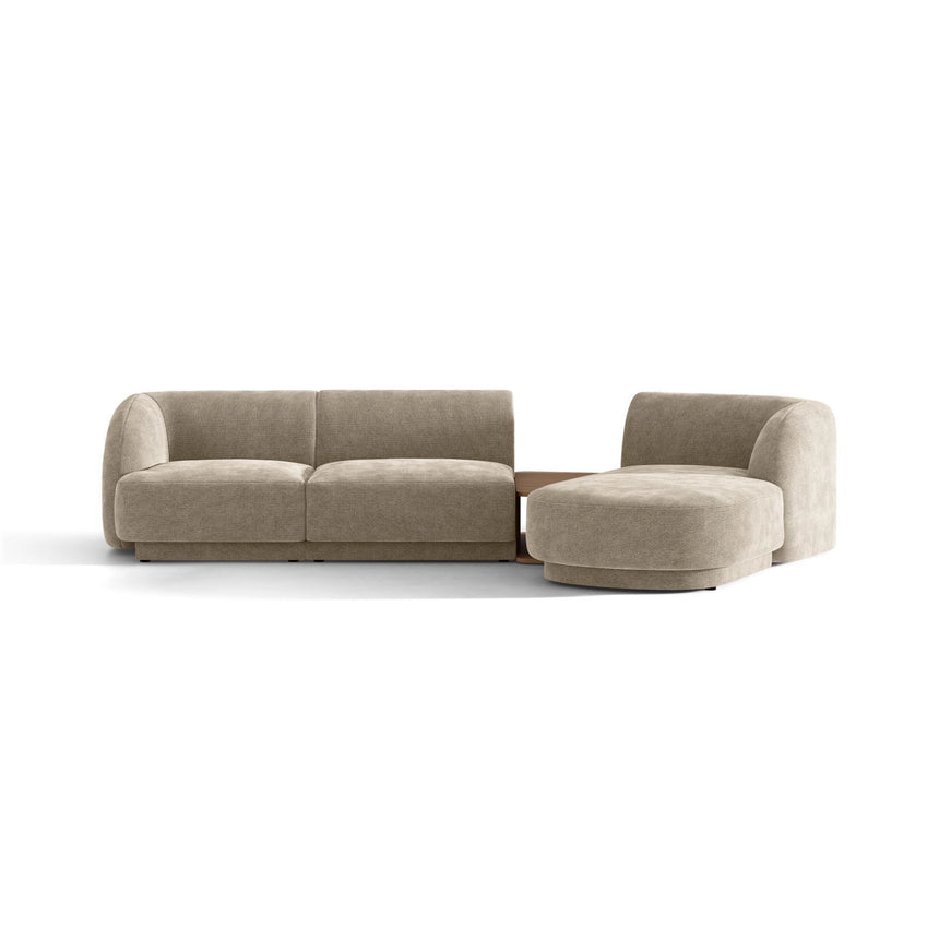Miley Modulares 3-Sitzer Sofa, Rechte Seite, aus Chenille in Beige (Haga 30), 303x178 cm von Micadoni – Bild 1