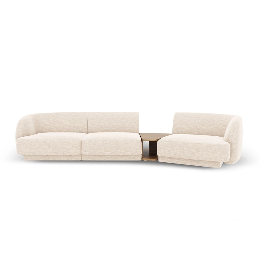 Miley Modulares 3-Sitzer Sofa, Rechte Seite, aus Chenille in Elfenbein (Eden 1 Ivory), 303x126 cm von Micadoni – Bild 1
