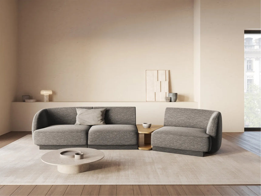 Miley Modulares 3-Sitzer Sofa, Rechte Seite, aus Chenille in Grau (Haga 16), 303x126 cm von Micadoni – Bild 2
