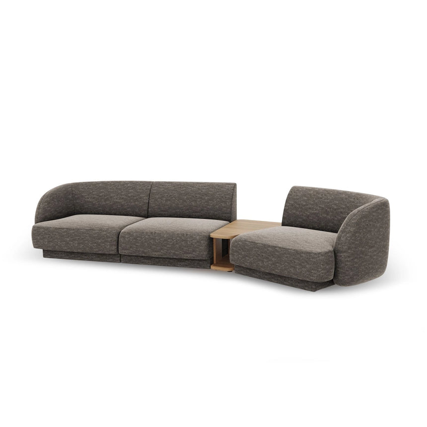 Miley Modulares 3-Sitzer Sofa, Rechte Seite, aus Chenille in Grau (Haga 16), 303x126 cm von Micadoni – Bild 5