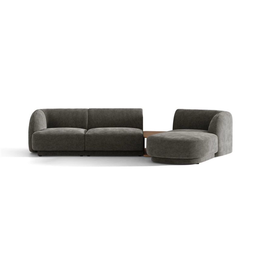 Miley Modulares 3-Sitzer Sofa, Rechte Seite, aus Chenille in Grau (Haga 16), 303x178 cm von Micadoni – Bild 1