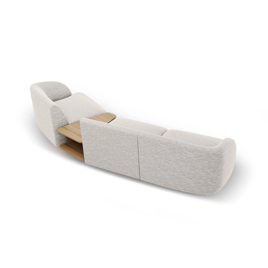 Miley Modulares 3-Sitzer Sofa, Rechte Seite, aus Chenille in Hellgrau (Haga 06), 303x126 cm von Micadoni – Bild 6