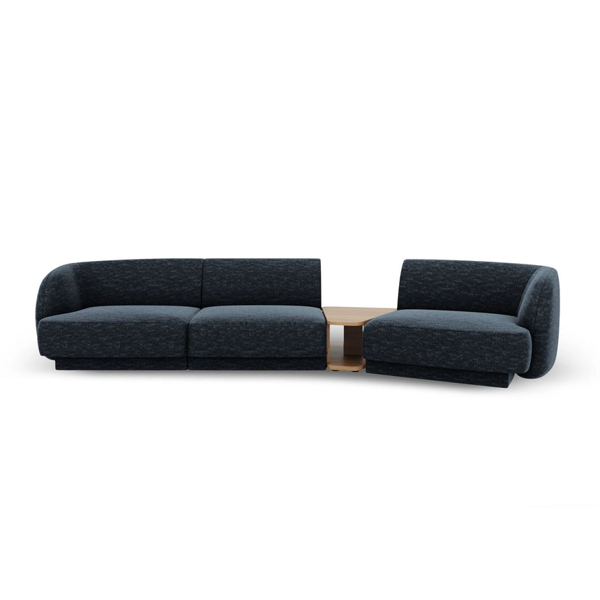 Miley Modulares 3-Sitzer Sofa, Rechte Seite, aus Chenille in Königsblau (Haga 86), 303x126 cm von Micadoni – Bild 1