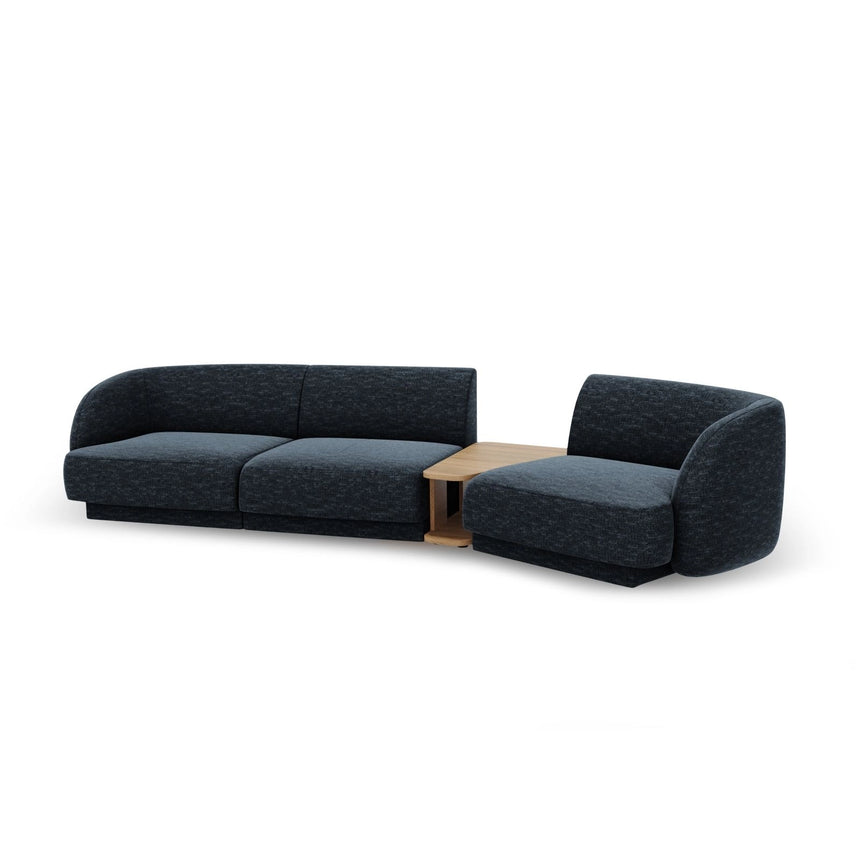 Miley Modulares 3-Sitzer Sofa, Rechte Seite, aus Chenille in Königsblau (Haga 86), 303x126 cm von Micadoni – Bild 5