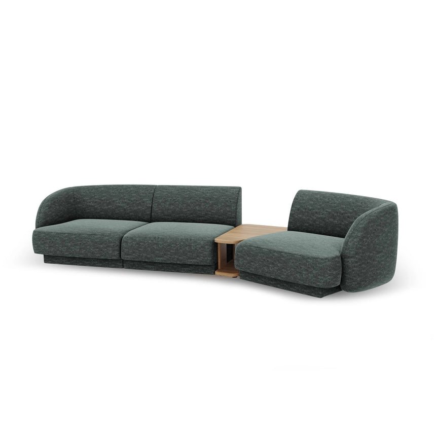 Miley Modulares 3-Sitzer Sofa, Rechte Seite, aus Chenille in Petrol (Haga 78), 303x126 cm von Micadoni – Bild 5