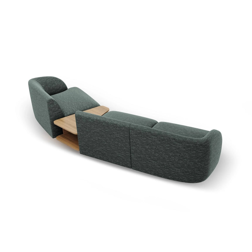 Miley Modulares 3-Sitzer Sofa, Rechte Seite, aus Chenille in Petrol (Haga 78), 303x126 cm von Micadoni – Bild 6