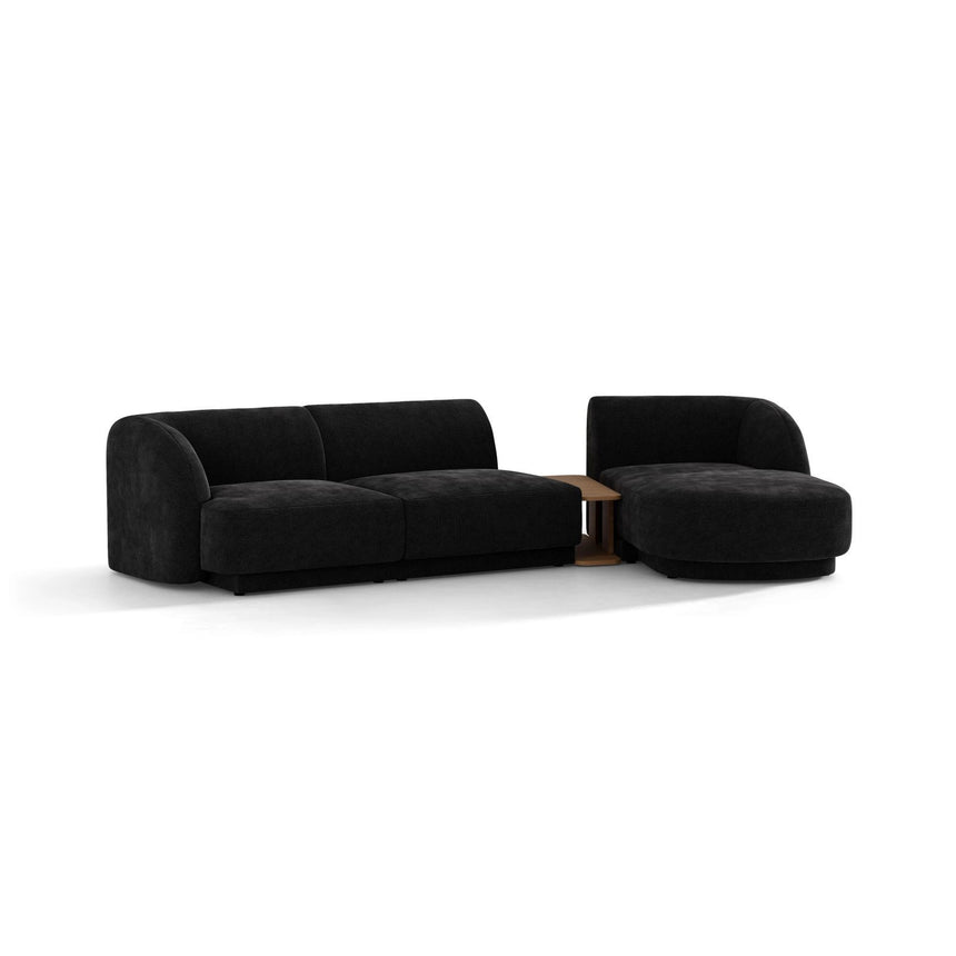 Miley Modulares 3-Sitzer Sofa, Rechte Seite, aus Chenille in Schwarz (Haga 19), 303x178 cm von Micadoni – Bild 4