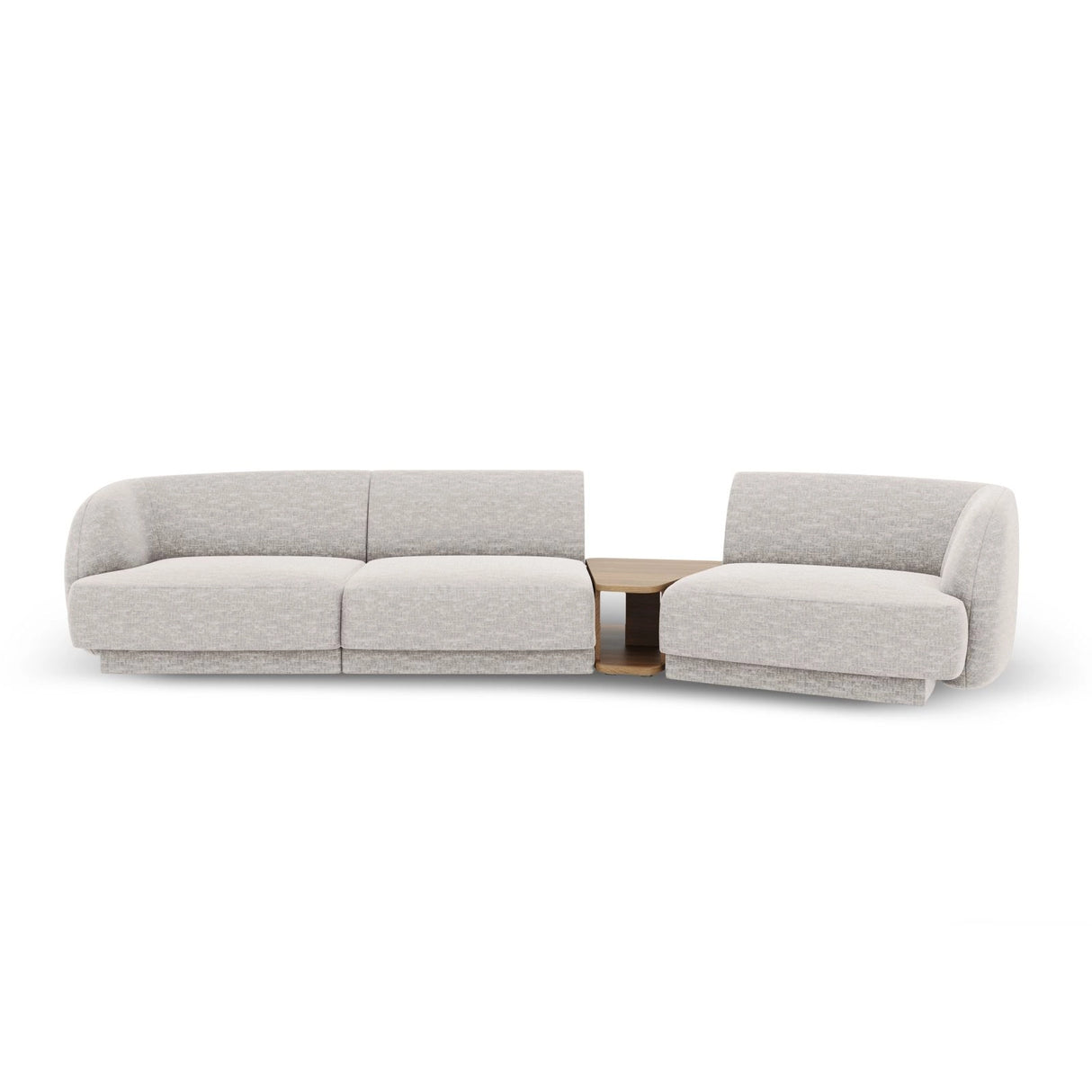 Miley Modulares 3-Sitzer Sofa, Rechte Seite, aus Chenille in Silber (Eden 17 Silver), 303x126 cm von Micadoni – Bild 1