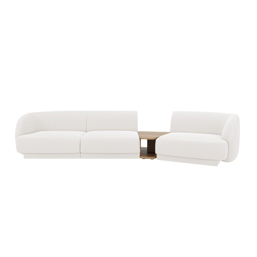 Miley Modulares 3-Sitzer Sofa, Rechte Seite, aus Samt, Boucle oder Chenille, 303x126 cm von Micadoni – Bild 1