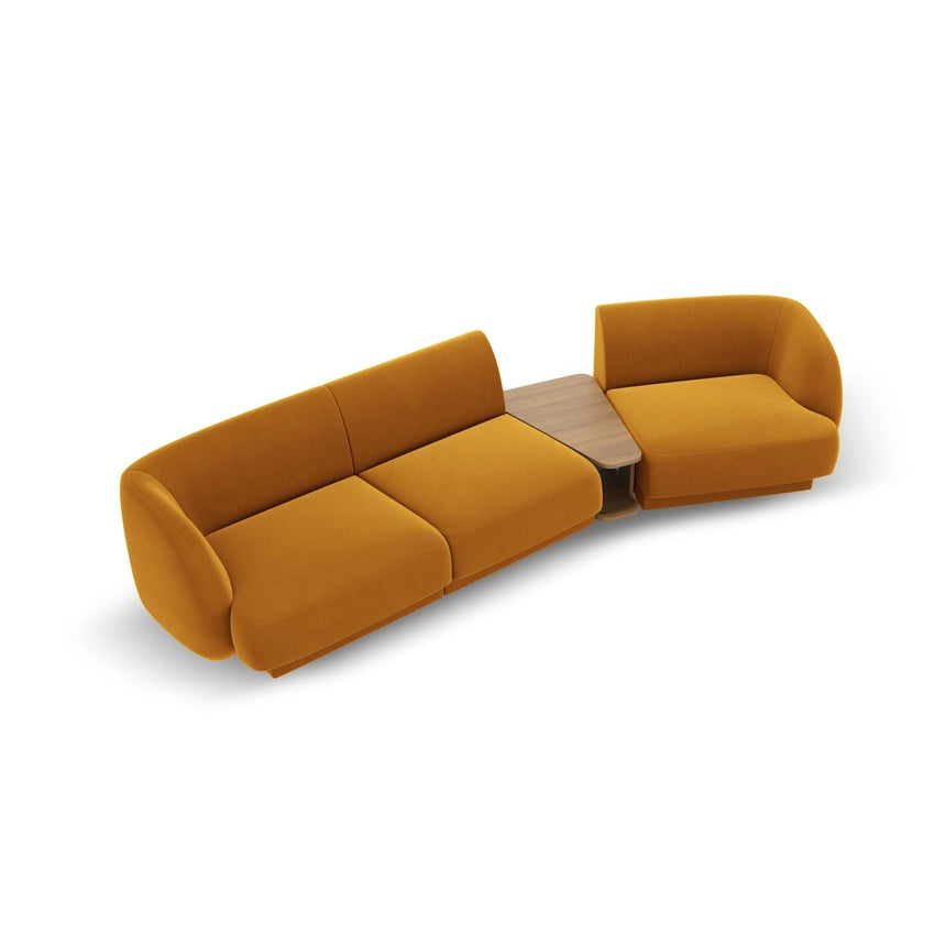 Miley Modulares 3-Sitzer Sofa, Rechte Seite, aus Samt in Gelb (Bluvel 68), 303x126 cm von Micadoni – Bild 4