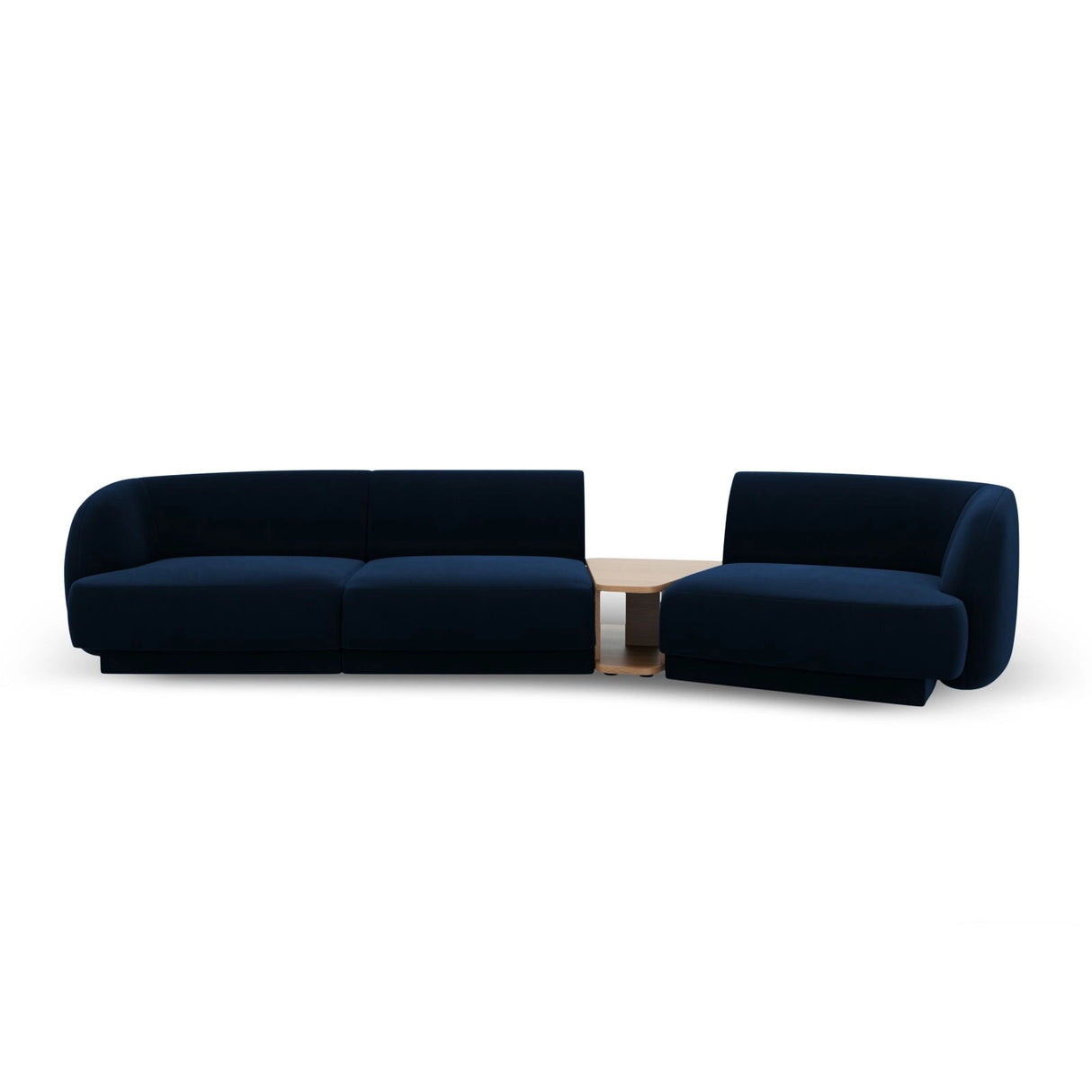 Miley Modulares 3-Sitzer Sofa, Rechte Seite, aus Samt in Königsblau (Bluvel 86), 303x126 cm von Micadoni – Bild 1