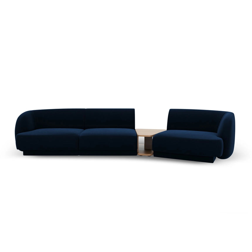 Miley Modulares 3-Sitzer Sofa, Rechte Seite, aus Samt in Königsblau (Bluvel 86), 303x126 cm von Micadoni – Bild 1