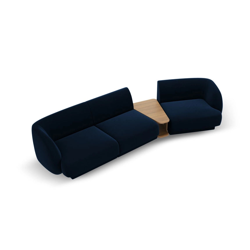 Miley Modulares 3-Sitzer Sofa, Rechte Seite, aus Samt in Königsblau (Bluvel 86), 303x126 cm von Micadoni – Bild 4