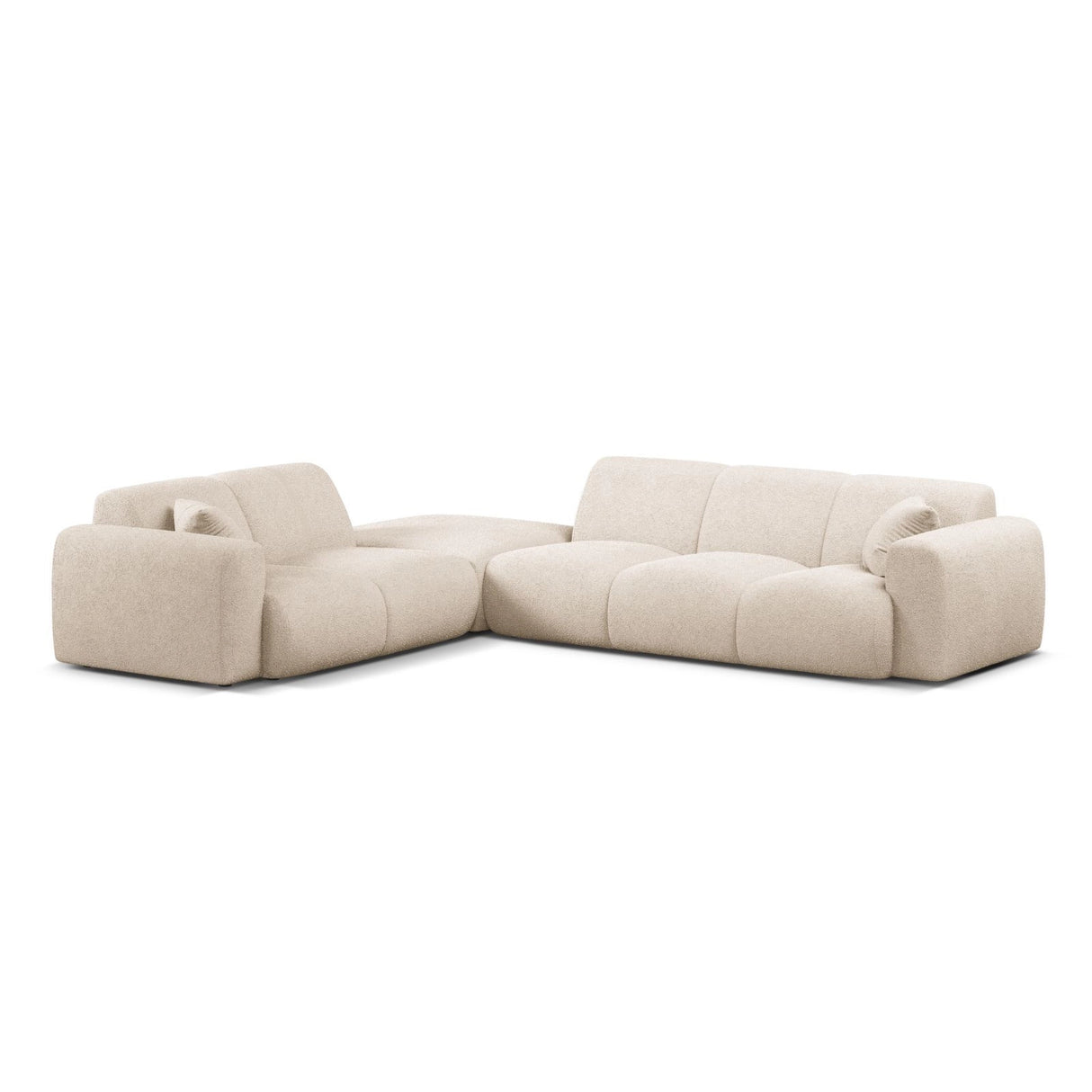 Molino 6-Sitzer Ecksofa, Linke Seite, aus Boucle in Beige (Baloo 2074), 315x250 cm von Micadoni – Bild 1