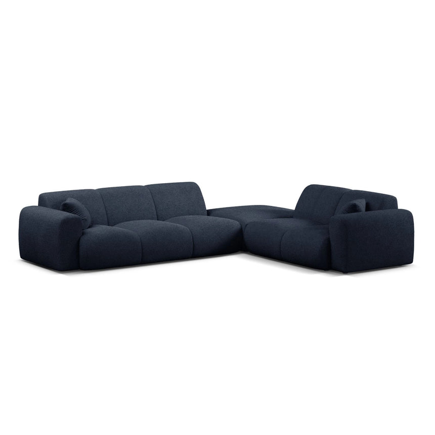 Molino 6-Sitzer Ecksofa, Linke Seite, aus Boucle in Dunkelblau (Baloo 2088), 315x250 cm von Micadoni – Bild 1