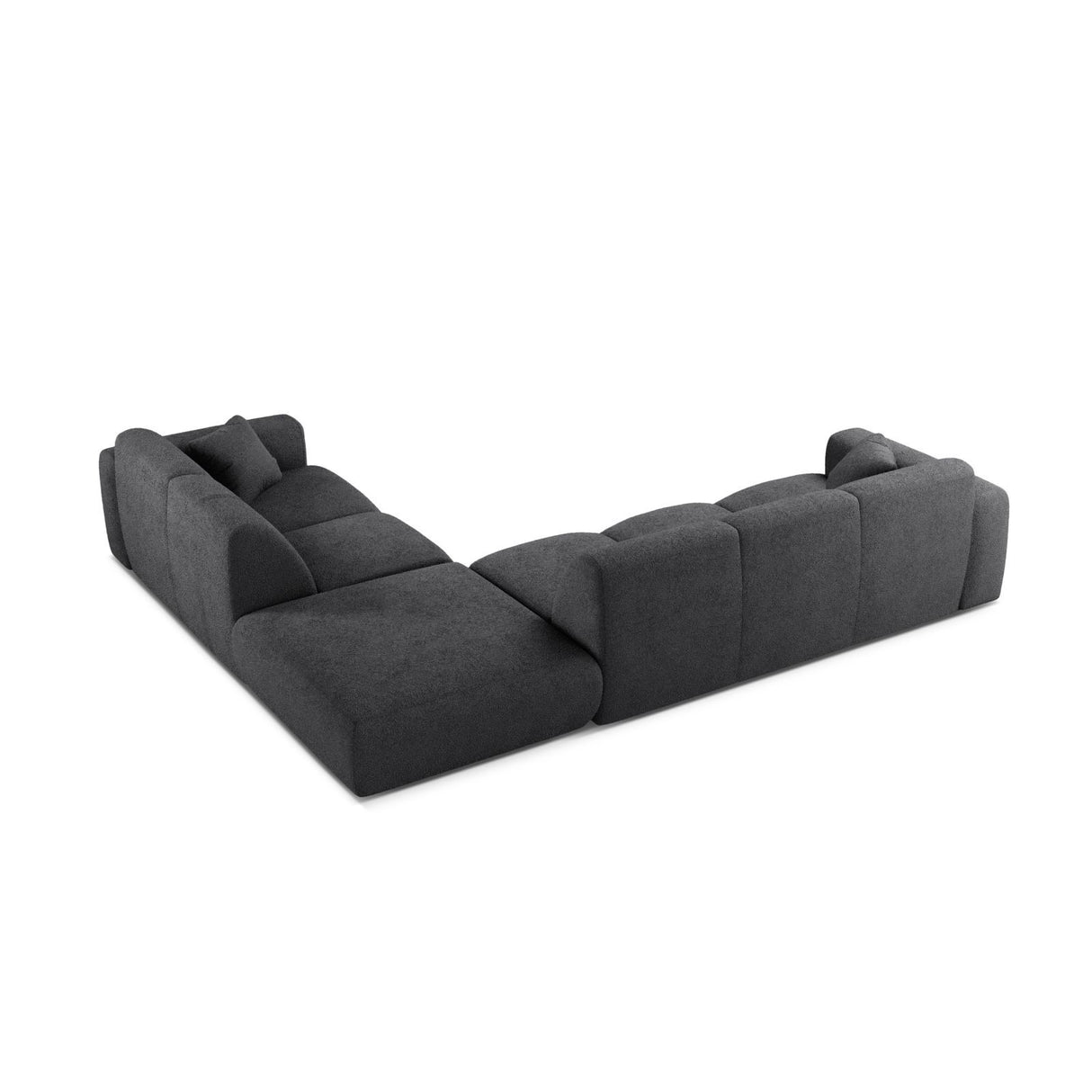 Molino 6-Sitzer Ecksofa, Linke Seite, aus Boucle in Dunkelgrau (Baloo 2083), 315x250 cm von Micadoni – Bild 4