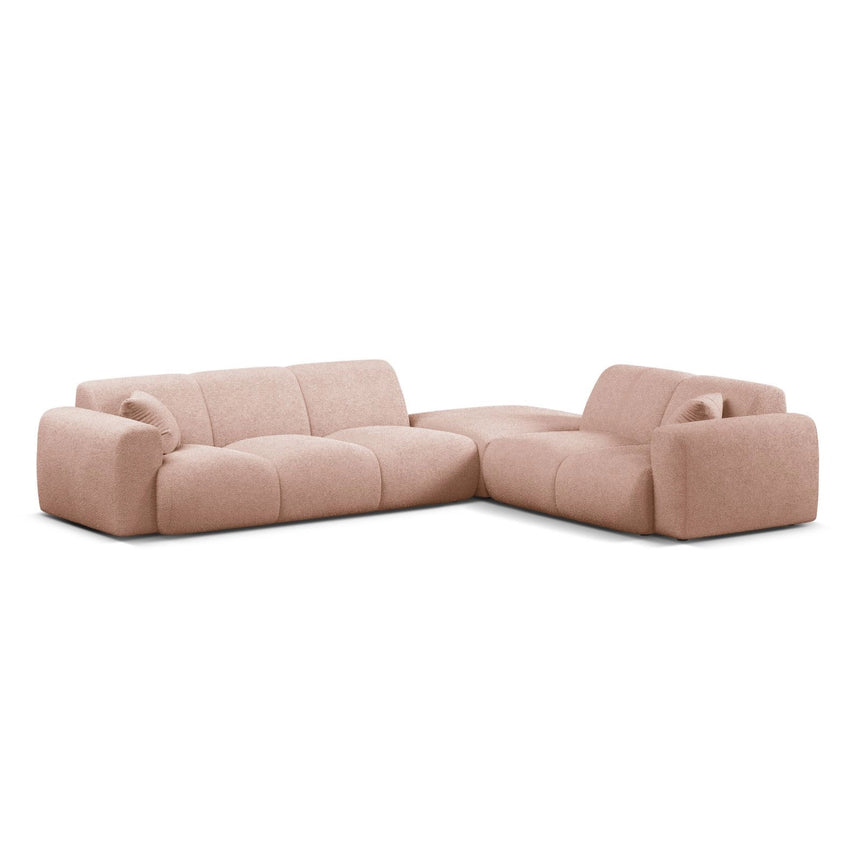 Molino 6-Sitzer Ecksofa, Linke Seite, aus Boucle in Puderrosa (Baloo 2072), 315x250 cm von Micadoni – Bild 1