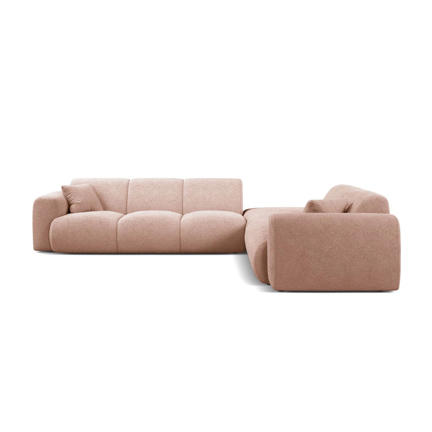 Molino 6-Sitzer Ecksofa, Linke Seite, aus Boucle in Puderrosa (Baloo 2072), 315x250 cm von Micadoni – Bild 3