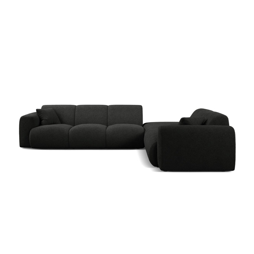 Molino 6-Sitzer Ecksofa, Linke Seite, aus Boucle in Schwarz (Baloo 2082), 315x250 cm von Micadoni – Bild 3