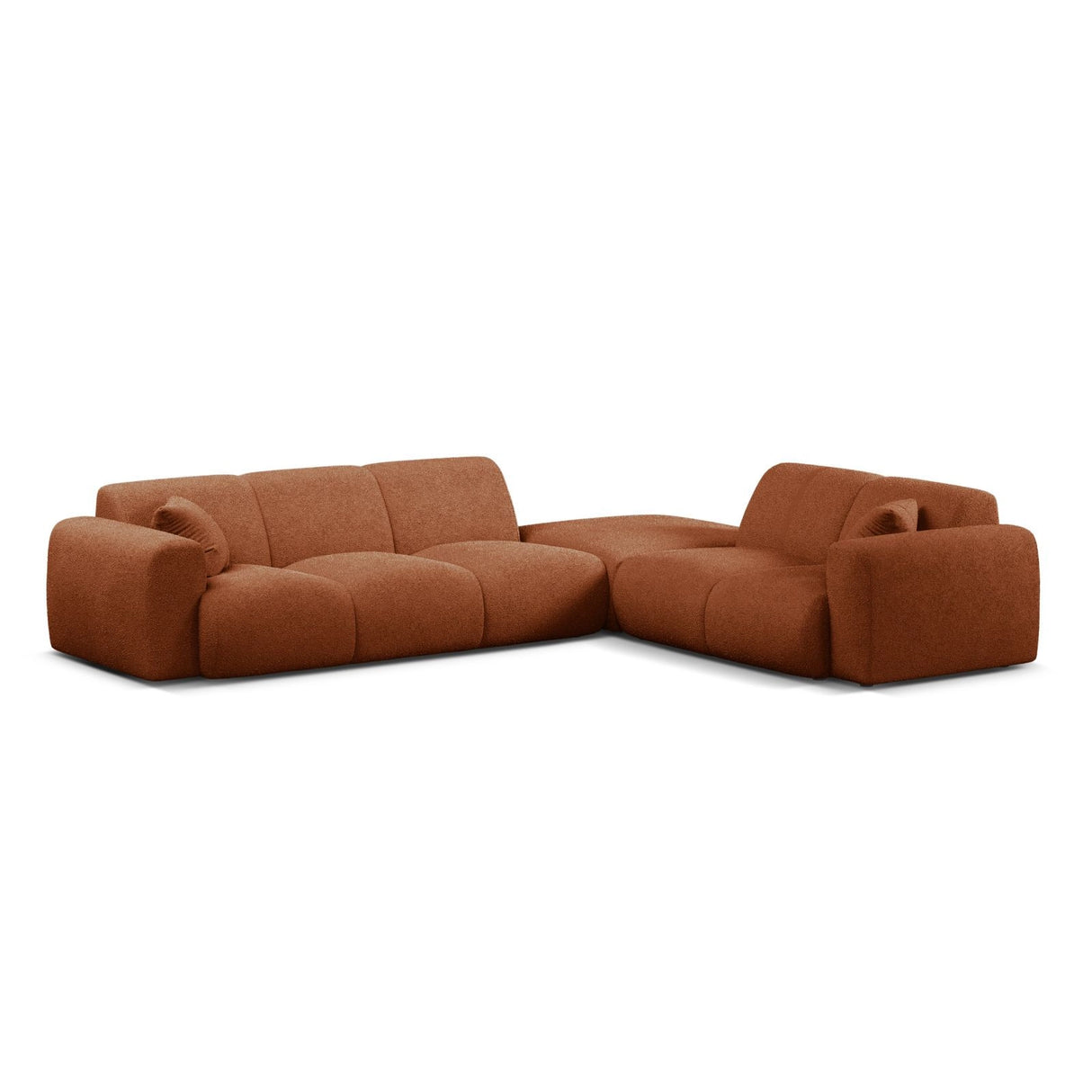 Molino 6-Sitzer Ecksofa, Linke Seite, aus Boucle in Terrakotta (Baloo 2078), 315x250 cm von Micadoni – Bild 1