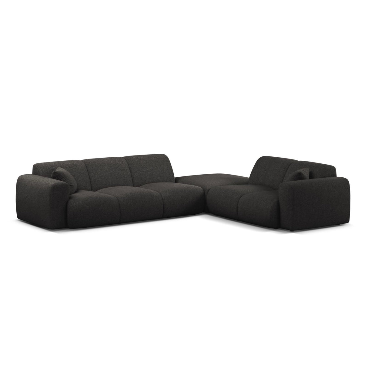 Molino 6-Sitzer Ecksofa, Linke Seite, aus Chenille in Anthrazit (Eden 21 Black), 315x250 cm von Micadoni – Bild 1
