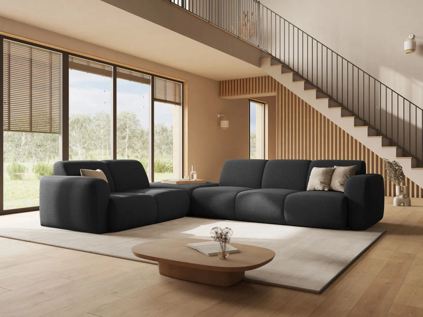 Molino 6-Sitzer Ecksofa, Linke Seite, aus Chenille in Beige (Rebel 25), 315x250 cm von Micadoni – Bild 2