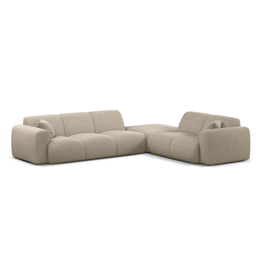 Molino 6-Sitzer Ecksofa, Linke Seite, aus Chenille in Dunkelbeige (Eden 4 Beige), 315x250 cm von Micadoni – Bild 1