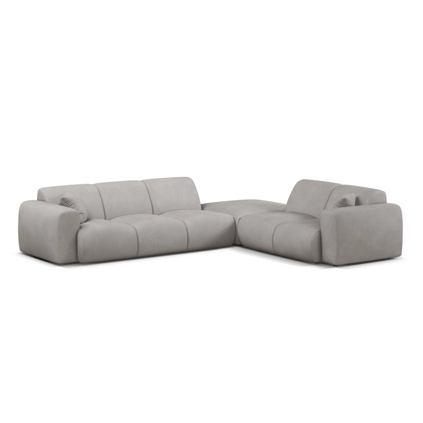 Molino 6-Sitzer Ecksofa, Linke Seite, aus Chenille in Hellgrau (Rebel 5), 315x250 cm von Micadoni – Bild 1